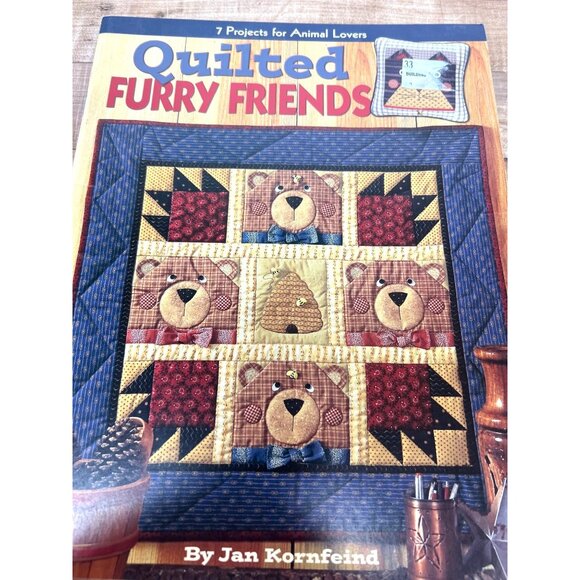Quilted Furry Friends Animal Themed Sewing Pattern Book By Jan Kornfeind - Picture 1 of 3